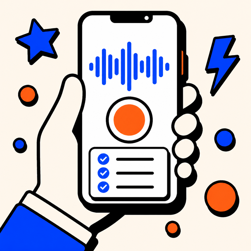 Echonote voice notes app on a phone