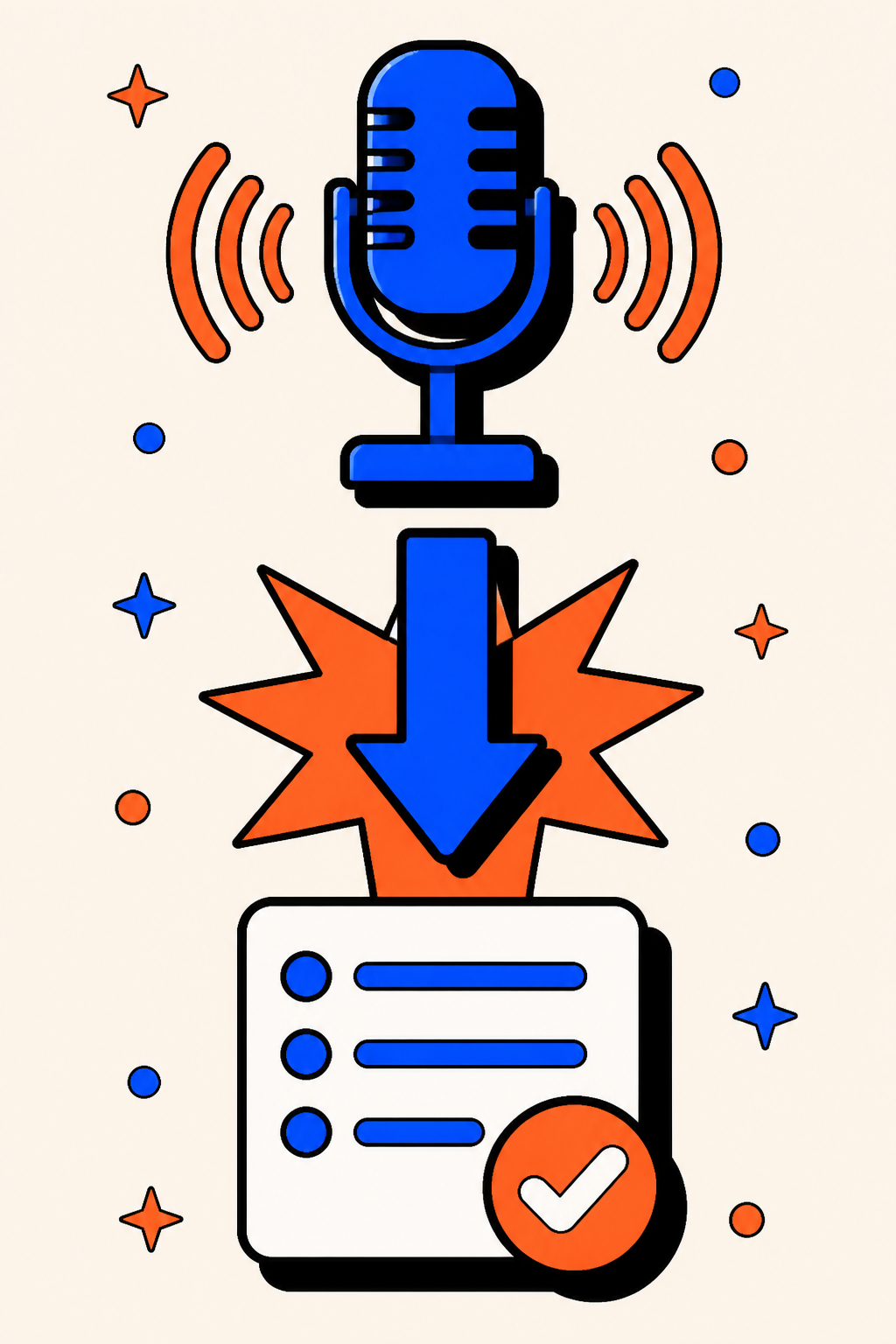 From a voice recording to an organized note
